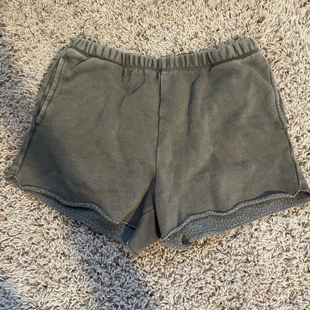 Green sweatshorts